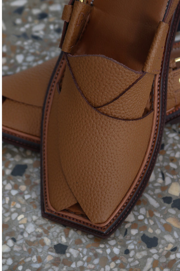 Peshawari Brown Textured Chawat – Timeless Elegance & Comfort | 40% OFF - My Store