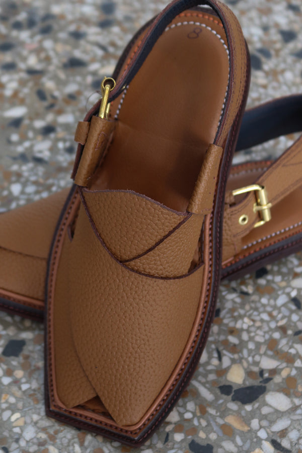 Peshawari Brown Textured Chawat – Timeless Elegance & Comfort | 40% OFF - My Store