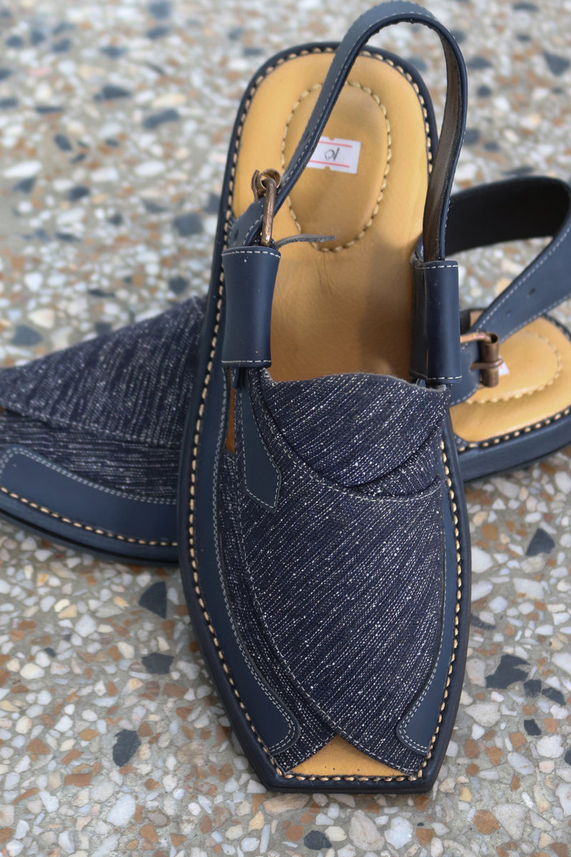 Kaptan Blue Textured Chawat – A Fusion of Style & Comfort | 40% OFF - My Store