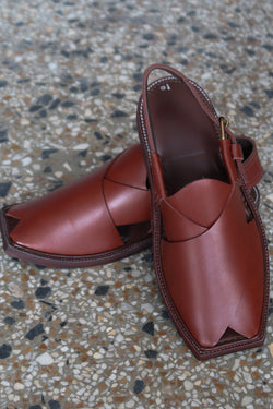 Premium Glossy Brown Peshawari Chawat – Classic & Refined | 40% OFF - My Store