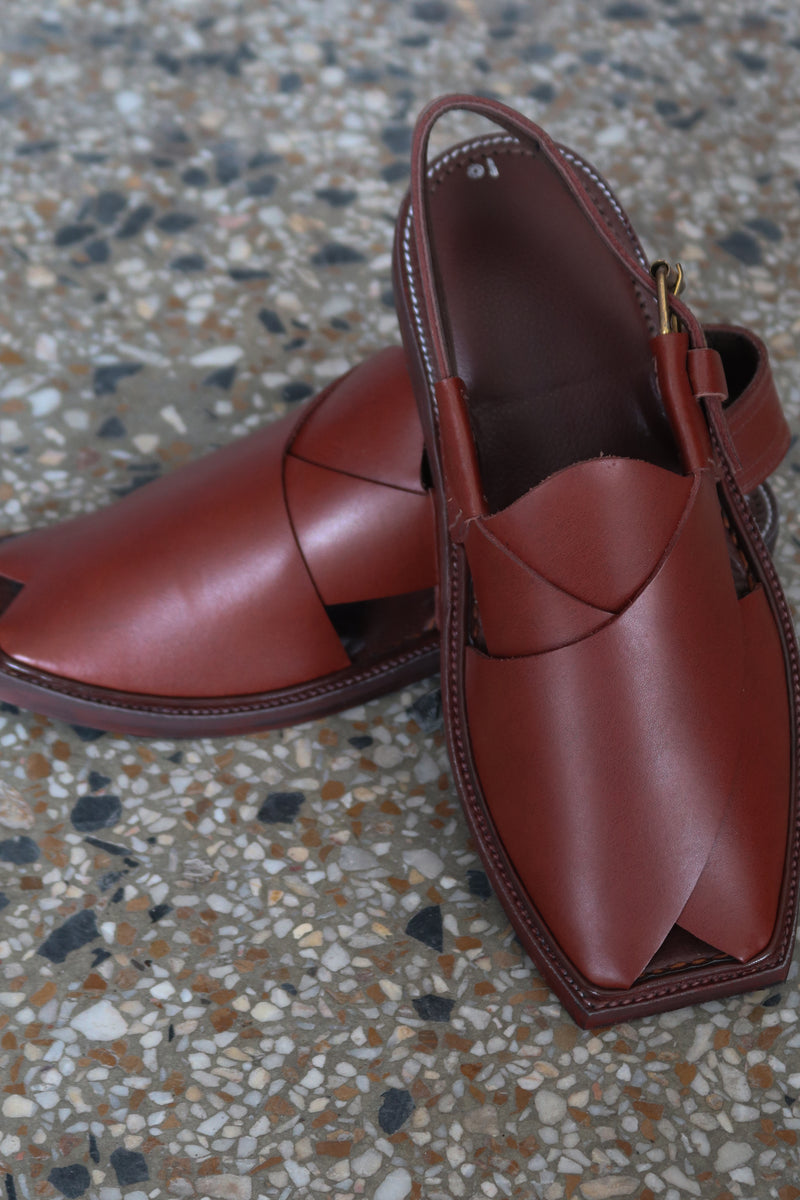 Premium Glossy Brown Peshawari Chawat – Classic & Refined | 40% OFF - My Store